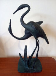 Inspirational Gifting Love Cranes Garden Sculpture Cast In Iron With Bronzed Finish - thumbnail 2