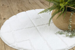 RugsX Bathroom Rug Supreme Circle Lines, Non-Slip, Soft - White  Circle 50 Cm - thumbnail 5