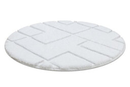 RugsX Bathroom Rug Supreme Circle Lines, Non-Slip, Soft - White  Circle 50 Cm - thumbnail 2
