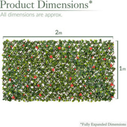 Christow Artificial Expanding Trellis Leaf Garden Screen 1M X 2M - thumbnail 7