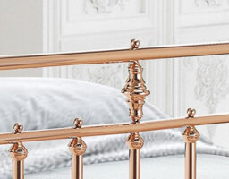 Save On Goods UK 4Ft6 Double Antique Victorian Style,polished Rose Gold Finish Traditional Metal Bed Frame Bedstead. - thumbnail 4