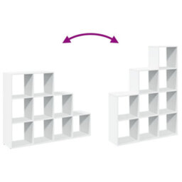 Berkfield Room Divider Bookcase 3-Tier White 137.5X29X103.5 Cm Engineered Wood - thumbnail 8