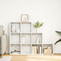 Berkfield Room Divider Bookcase 3-Tier White 137.5X29X103.5 Cm Engineered Wood - thumbnail 3