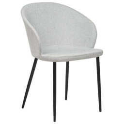 Beliani Set Of 2 Dining Chairs Mason Fabric Light Grey - thumbnail 4