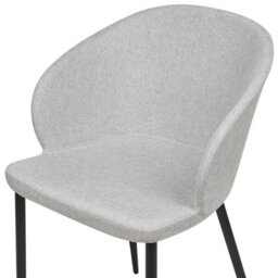 Beliani Set Of 2 Dining Chairs Mason Fabric Light Grey - thumbnail 7