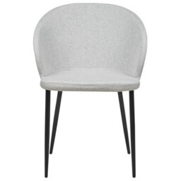 Beliani Set Of 2 Dining Chairs Mason Fabric Light Grey - thumbnail 5