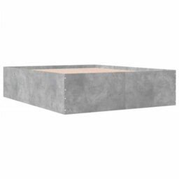 Berkfield Bed Frame Without Mattress Concrete Grey 150X200 Cm King Size - thumbnail 3