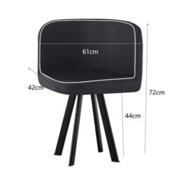 Comfy Living White 150Cm Square Dining Table Set With 6 Black Chairs - thumbnail 3