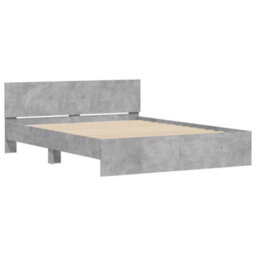 Berkfield Bed Frame Without Mattress Concrete Grey 150X200 Cm King Size - thumbnail 4