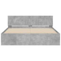 Berkfield Bed Frame Without Mattress Concrete Grey 150X200 Cm King Size - thumbnail 5