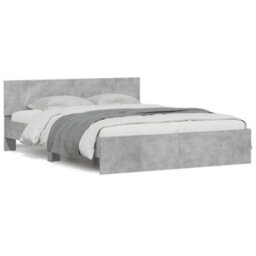 Berkfield Bed Frame Without Mattress Concrete Grey 150X200 Cm King Size - thumbnail 2
