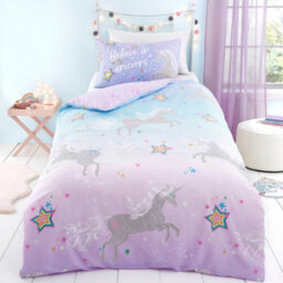 Bedlam Ombre Unicorn Purple Glow In The Dark Duvet Cover Set - thumbnail 2