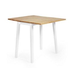 Oakham Premium Linwood 75Cm Drop Leaf Square Extending Dining Table - White & Oak - thumbnail 1
