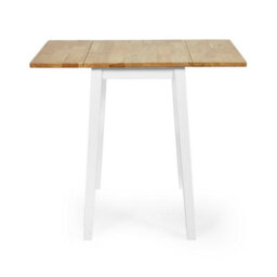 Oakham Premium Linwood 75Cm Drop Leaf Square Extending Dining Table - White & Oak - thumbnail 8
