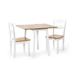 Oakham Premium Linwood 75Cm Drop Leaf Square Extending Dining Table - White & Oak - thumbnail 7