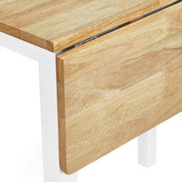 Oakham Premium Linwood 75Cm Drop Leaf Square Extending Dining Table - White & Oak - thumbnail 5
