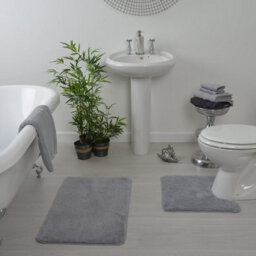 Allure Bath Fashions Luxury Microfibre Bath Mat Non-Slip - Dove Grey - thumbnail 4
