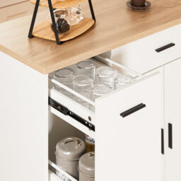 Sobuy Fkw126-Nw,kitchen Island On Wheels Storage Trolley With Drawers And Towel Rail, Mobile Storage Unit,w46Xd95Xh91 - thumbnail 5