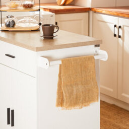 Sobuy Fkw126-Nw,kitchen Island On Wheels Storage Trolley With Drawers And Towel Rail, Mobile Storage Unit,w46Xd95Xh91 - thumbnail 9