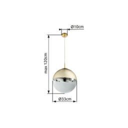 Luminosa Lighting Luminosa Varus 33Cm Globe Pendant Ceiling Light Gold Colors Transparent Glass Shade 1X E27 - thumbnail 6