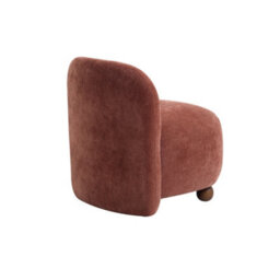 Nordlys Solid Wood And Terracotta Fabric Lounge Chair Countryside Style Living Room - thumbnail 9