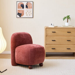 Nordlys Solid Wood And Terracotta Fabric Lounge Chair Countryside Style Living Room - thumbnail 7