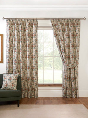 Sundour Buttermere - Fully Lined Floral Curtains - Pencil Pleat - Polycotton (Autumn, Filled Cover - 18'' X 18'' (Single)) - image 1