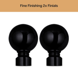 Moonlight Bedding Extendable Metal Curtain Pole With Ball Finials - Adjustable Plain Curtain Rod (Matte Black, 48 - 84 Inch) - thumbnail 6