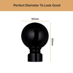 Moonlight Bedding Extendable Metal Curtain Pole With Ball Finials - Adjustable Plain Curtain Rod (Matte Black, 48 - 84 Inch) - thumbnail 5