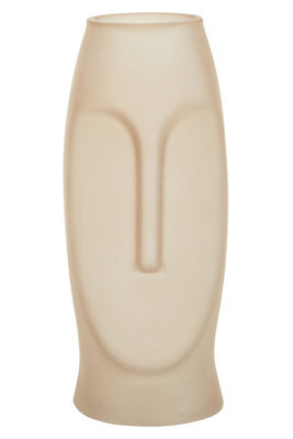 Orsina Gold Sculptural Small Glass Vase, Face Design Decorative Vase, Sculptural Flower Vase, Luxury Glass Vase - image 1