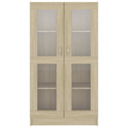 Vidaxl Vitrine Cabinet Sonoma Oak 82.5X30.5X150 Cm Engineered Wood - thumbnail 6