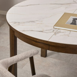 Furniture To Go Southampton Round Extendable Dining Table In Cream Ceramic 120/220 X 120 X 75Cm - thumbnail 7