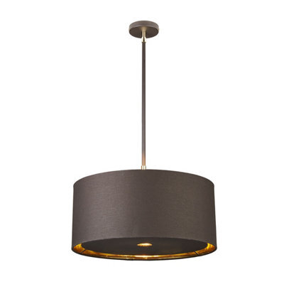 Luminosa Lighting Elstead Balance 1 Light Round Ceiling Pendant Brown, Brass, E27 - image 1