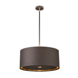 Luminosa Lighting Elstead Balance 1 Light Round Ceiling Pendant Brown, Brass, E27 - thumbnail 1