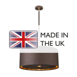 Luminosa Lighting Elstead Balance 1 Light Round Ceiling Pendant Brown, Brass, E27 - thumbnail 5