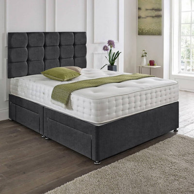 Dining Tables Rio Matching Headboard Divan Set, 2 Drawer On Same Side With Sprung 1500 Comfort Mattress - Double - image 1