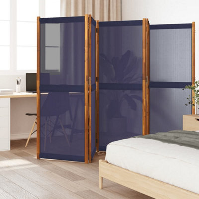 Walplus Dark Blue 5 Panel Room Divider 350X180 Cm Room Screen - image 1