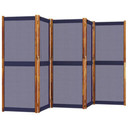 Walplus Dark Blue 5 Panel Room Divider 350X180 Cm Room Screen - thumbnail 3