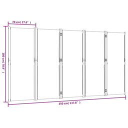 Walplus Dark Blue 5 Panel Room Divider 350X180 Cm Room Screen - thumbnail 8