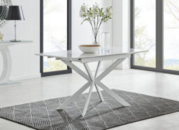 Furniturebox Uk Lira 120 Extending Dining Table And 6 Grey Velvet Milan Chairs - thumbnail 2