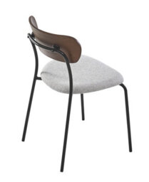 Nordlys Set Of 2 Metal And Gray Fabric Dining Chairs With Wooden Back Modern Design Style Dining Room - thumbnail 8