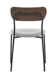Nordlys Set Of 2 Metal And Gray Fabric Dining Chairs With Wooden Back Modern Design Style Dining Room - thumbnail 7
