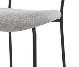 Nordlys Set Of 2 Metal And Gray Fabric Dining Chairs With Wooden Back Modern Design Style Dining Room - thumbnail 5