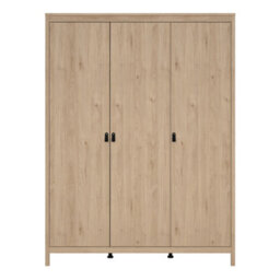 Furniture To Go Barcelona Wardrobe With 3 Doors In Jackson Hickory Oak - thumbnail 2
