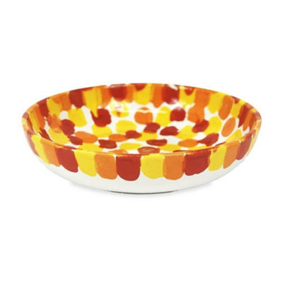 Verano Spanish Ceramics Petalo Hand Painted Ceramic Salad Fruit Bowl 26Cm In Red - image 1