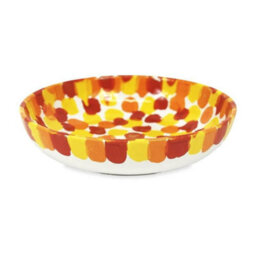 Verano Spanish Ceramics Petalo Hand Painted Ceramic Salad Fruit Bowl 26Cm In Red