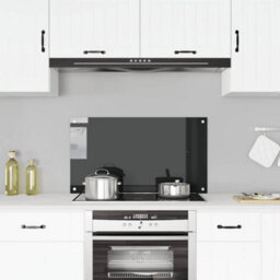 Walplus Kitchen Backsplash Black 90 X 50 Cm Tempered Glass
