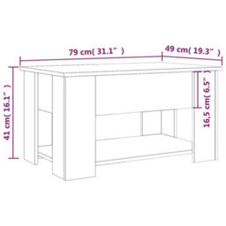 Berkfield Coffee Table Sonoma Oak 79X49X41 Cm Engineered Wood - thumbnail 8
