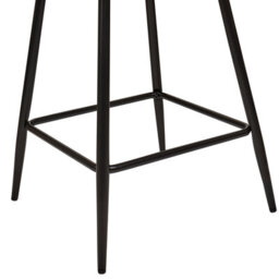 Wyld And Coco Velvet Bar Chair Set Of 2 In Orange With Armrests And Cut-Out Back, Black Metal Legs - thumbnail 7