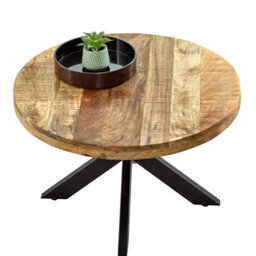 Buttercup Farm Surrey Coffee Table With Spider Legs - Solid Mango Wood/metal - L80 X W80 X H45 Cm - thumbnail 4